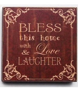 45368B - Bless This Home with love and laughter wood block 45368B - Bless This Home with love and laughter wood block