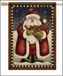 47049-Folk Santa Joy House Flag 