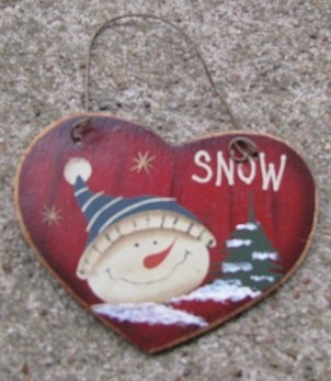 47069SSH - Snowman Snow Heart Wood Ornament 47069SSH - Snowman Snow Heart Wood Ornament