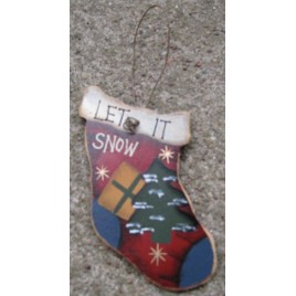 47069lis - Let It Snow Stocking Ornament 47069lis - Let It Snow Stocking Ornament