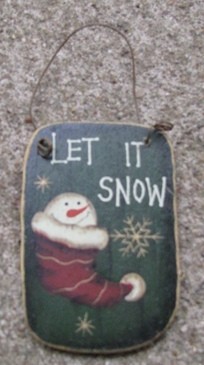 47069litq - Let is Snow Square Wood Ornament 47069litq - Let is Snow Square Wood Ornament