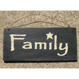  D4874Y - Family Sign Black wood sign 