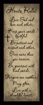 494HR - House Rules wood Sign 