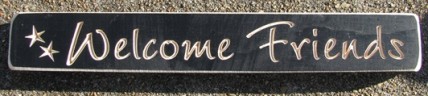 520WF - Welcome Friends Engraved Wood Block 520WF - Welcome Friends Engraved Wood Block
