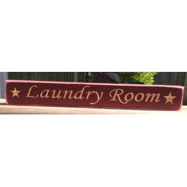 Primitive Wood  Engraved  Block Laundry Room