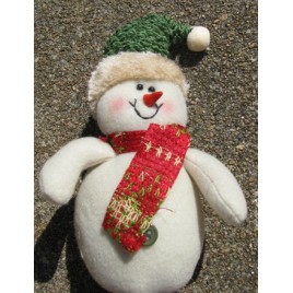 52720H - Green Hat Snowman Ornament