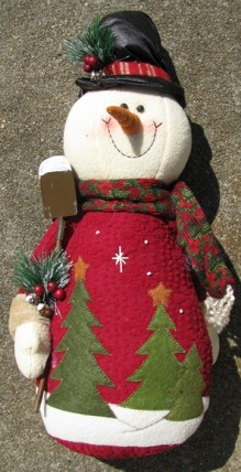 52730- Top Hat Stuffed Snowman with shovel 