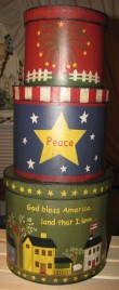 53303GBA - God Bless America set of 3 Nesting Boxes 