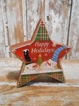 Happy Holidays 5737 Wood snowman star Happy Holidays 5737 Wood snowman star
