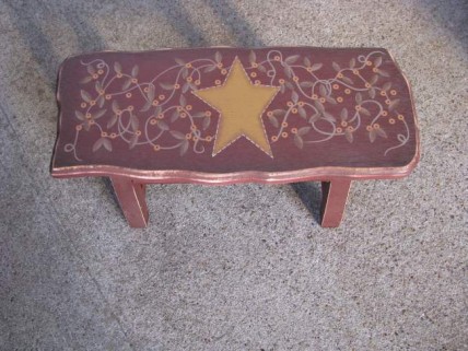 Primitive Wood Stool 60276S - Star Stool Primitive Wood Stool 60276S - Star Stool