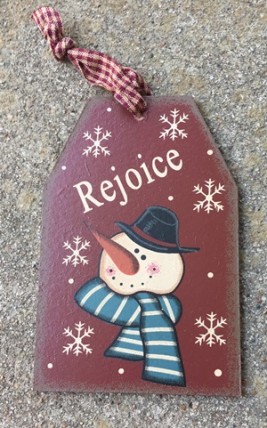 Wood Gift Tag 6090R - Rejoice  