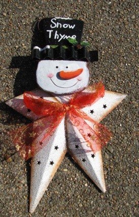 Tin Christmas Ornament 61809 Snow Thyme Snowman Tin Christmas Ornament 61809 Snow Thyme Snowman