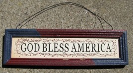 61872GBA - God Bless America Wood Sign 