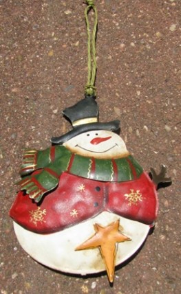 62315GRS - Snowman Metal Top Hat Star Ornament 62315GRS - Snowman Metal Top Hat Star Ornament