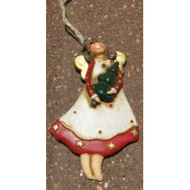 62322CTWR - Angel Tree White Dress Resin