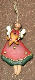 62322YSRD - Angel Gold Star Resin Ornament 