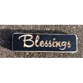 Primitive Engraved Wood Block 6403BB - Blessings Black Primitive Engraved Wood Block 6403BB - Blessings Black