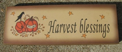 64478HB - Harvest Blessings wood block 