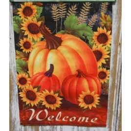 Garden Flag 6659 Welcome with Pumpkins   Garden Flag 6659 Welcome with Pumpkins