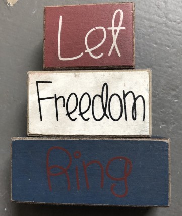 Let Freedom Ring  MINI wood stacking blocks