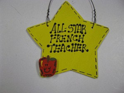 French Teacher Gifts 7029 All Star French Teacher wood star French Teacher Gifts 7029 All Star French Teacher wood star