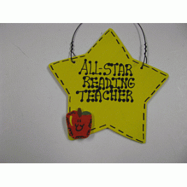 Reading Teacher 7032 Gift Yellow Star w/Apple All Star Reading Teacher