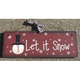 Snowman Wood Christmas Hanging Sign 71776LIS Snowman Plaque Let it Snow