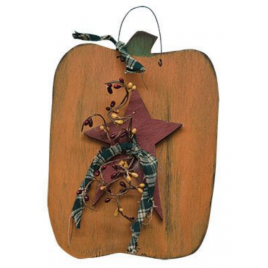 Fall Decor 7548PUMP - Hanging Pumpkin with Star, Homespun Ribbon and Pip Berries Fall Decor 7548PUMP - Hanging Pumpkin with Star, Homespun Ribbon and Pip Berries