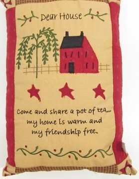 78054dh Dear House Saltbox House willow tree Pillow 78054dh Dear House Saltbox House willow tree Pillow