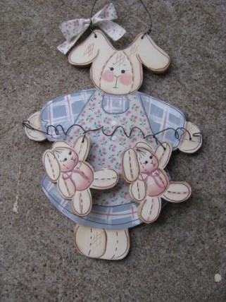 781BP-Rabbit Blue Pink Flowers 781BP-Rabbit Blue Pink Flowers