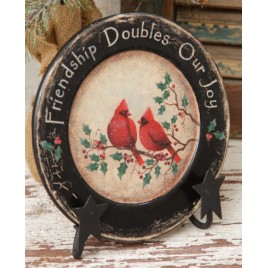 7W1460-Friendship Doubles Our Joy Wood Plate 