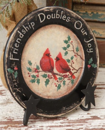 7W1460-Friendship Doubles Our Joy Wood Plate 