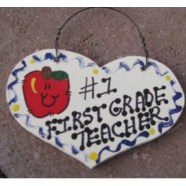 Teacher Gifts  805 First Grade Teacher Wood Teacher Heart 