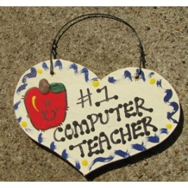 Teacher Gifts  819 Computer Teacher  Wood Teacher Heart 