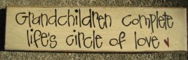 82161G - Grandchildren Complete life's circle of love wood block