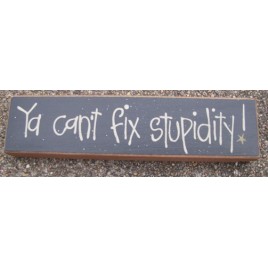82167S - Ya Just Can't  Fix Stupidity wood block 