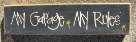 82210G - My Garage My Rules Wood Block 