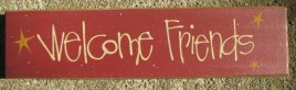 82216W - Welcome Friends wood block 