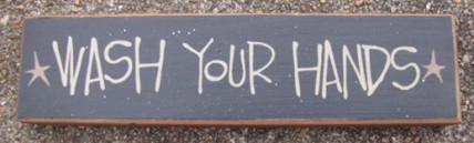 Primitive Wood Block 82255W - Wash your Hands Primitive Wood Block 82255W - Wash your Hands