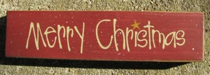 Primitive Wood Block 82262M - Merry Christmas