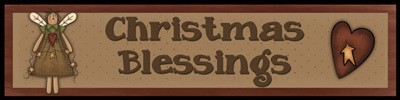 Primitive Wood Block 823CB -Christmas Blessings Primitive Wood Block 823CB -Christmas Blessings