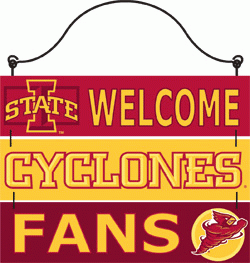  82428  Welcome Iowa St Cyclones Wood Sign    