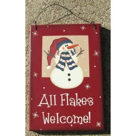 8303R - All Flakes Welcome wood sign 8303R - All Flakes Welcome wood sign