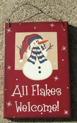 8303R - All Flakes Welcome wood sign 8303R - All Flakes Welcome wood sign