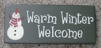 Primitive Wood Block 8317WWW-Warm Winter Welcome Primitive Wood Block 8317WWW-Warm Winter Welcome