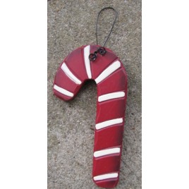 8354CC - Candy Cane wood Ornament 