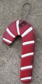 8354CC - Candy Cane wood Ornament 