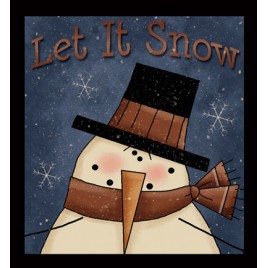 Primitive Wood Sign 843LS - Let It Snow Snowman 