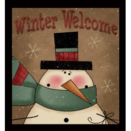Primitive Wood Sign 844WW - Winter Welcome Snowman Primitive Wood Sign 844WW - Winter Welcome Snowman