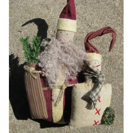 86402-Primitive Fat Santa w/Snowman 86402-Primitive Fat Santa w/Snowman